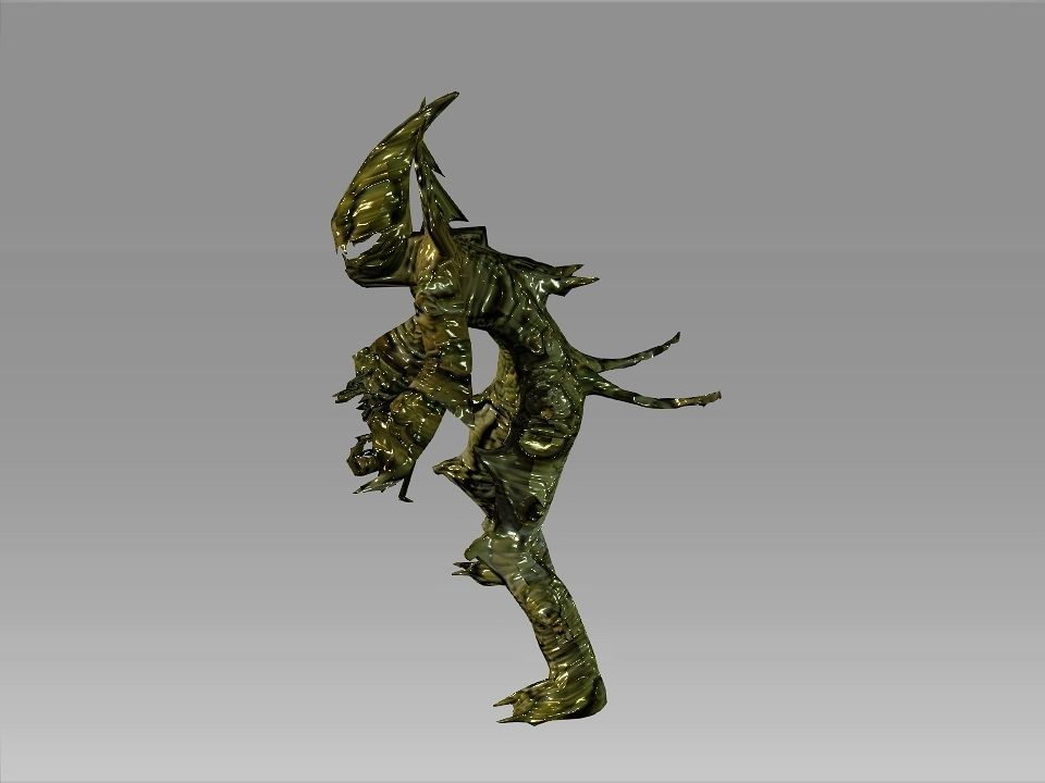 Freak of the swamp monster Low-poly 3D model_3