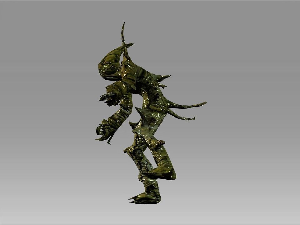 Freak of the swamp monster Low-poly 3D model_11