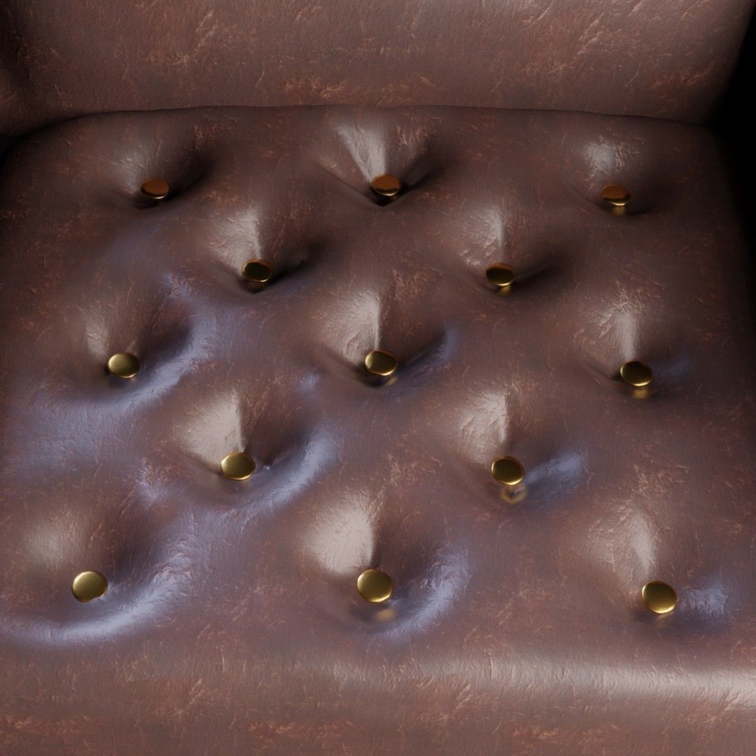 Leather Lounge Chair  3D model_6