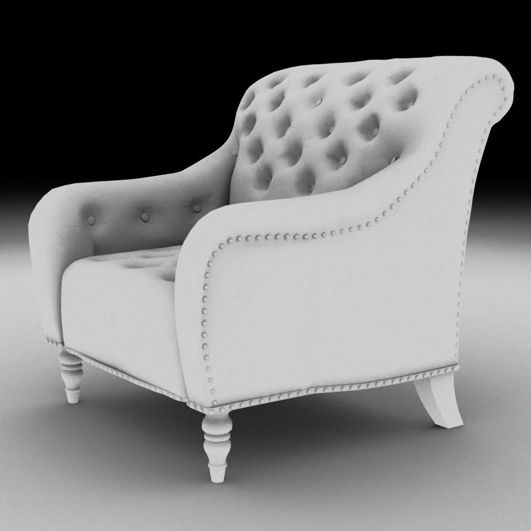 Leather Lounge Chair  3D model_10