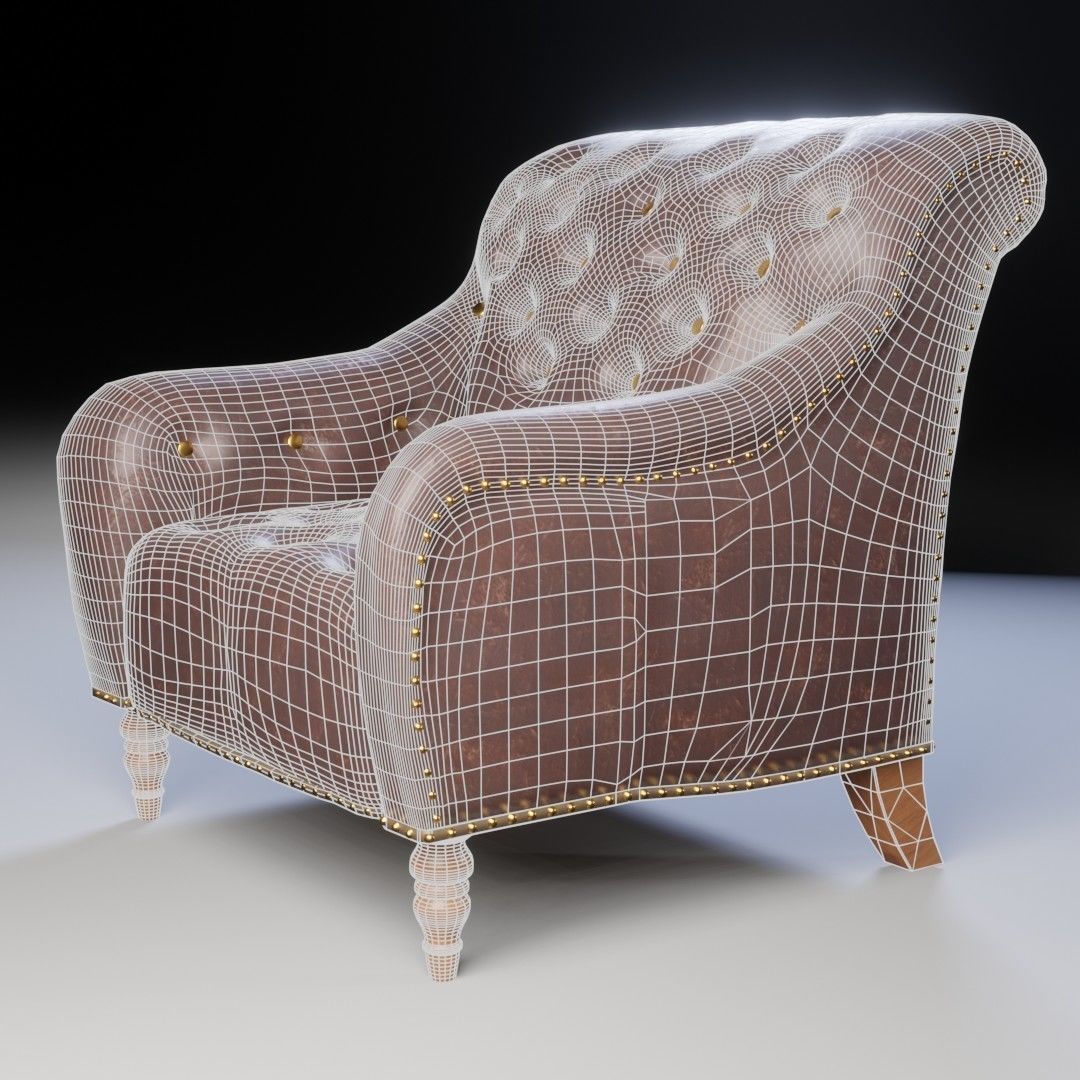 Leather Lounge Chair  3D model_19