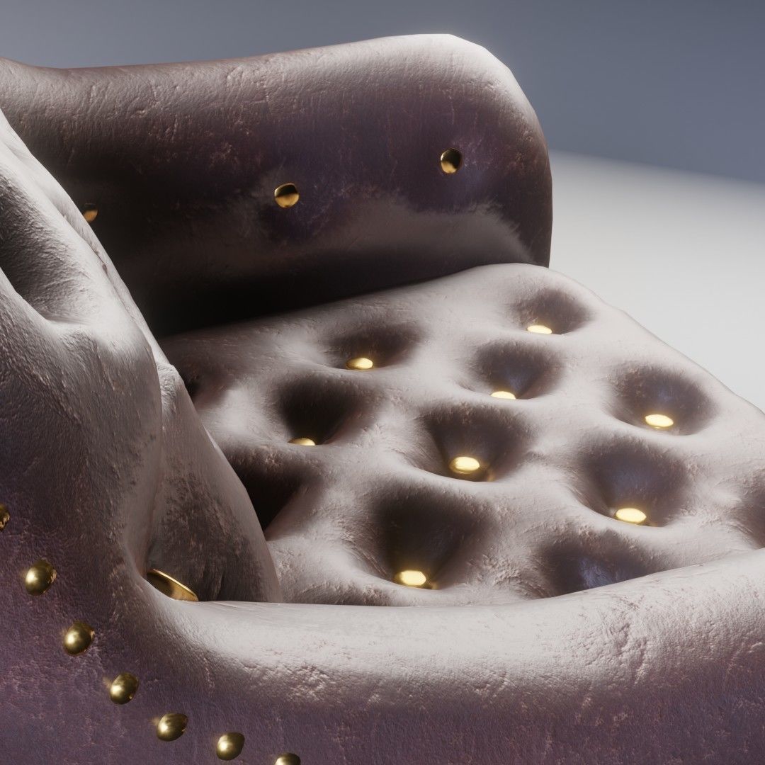 Leather Lounge Chair  3D model_8