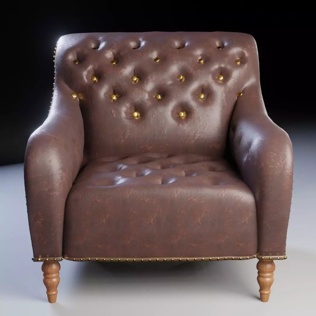 Leather Lounge Chair  3D model_0