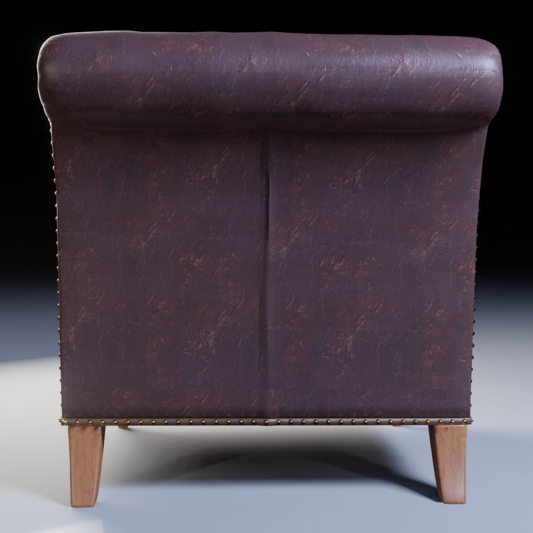 Leather Lounge Chair  3D model_3