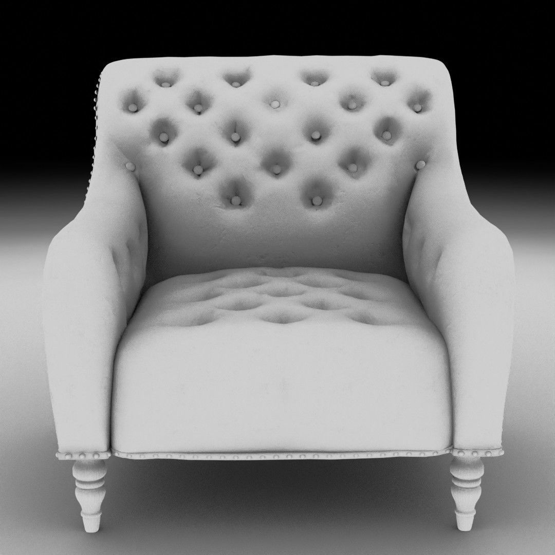 Leather Lounge Chair  3D model_9