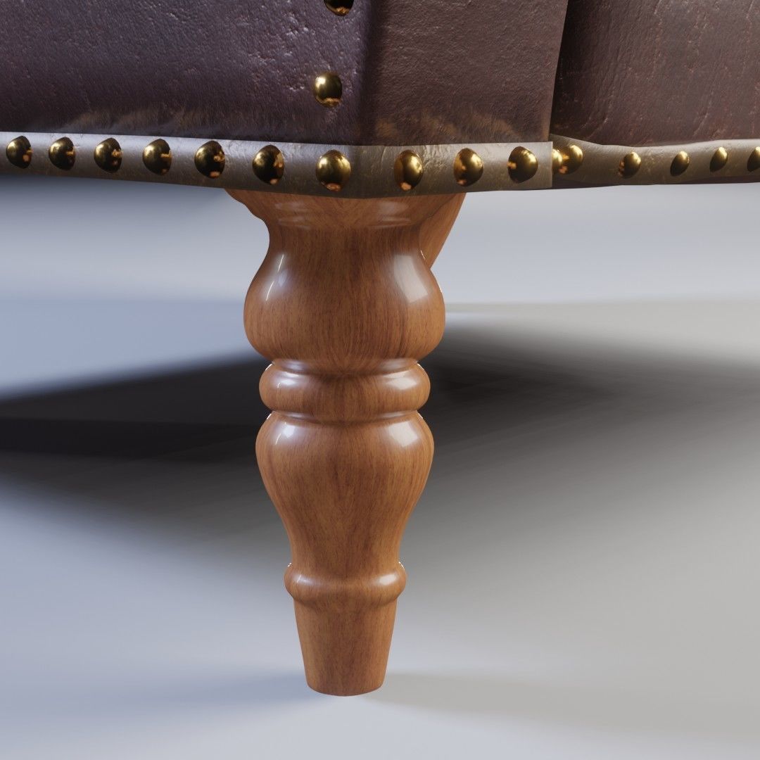 Leather Lounge Chair  3D model_5