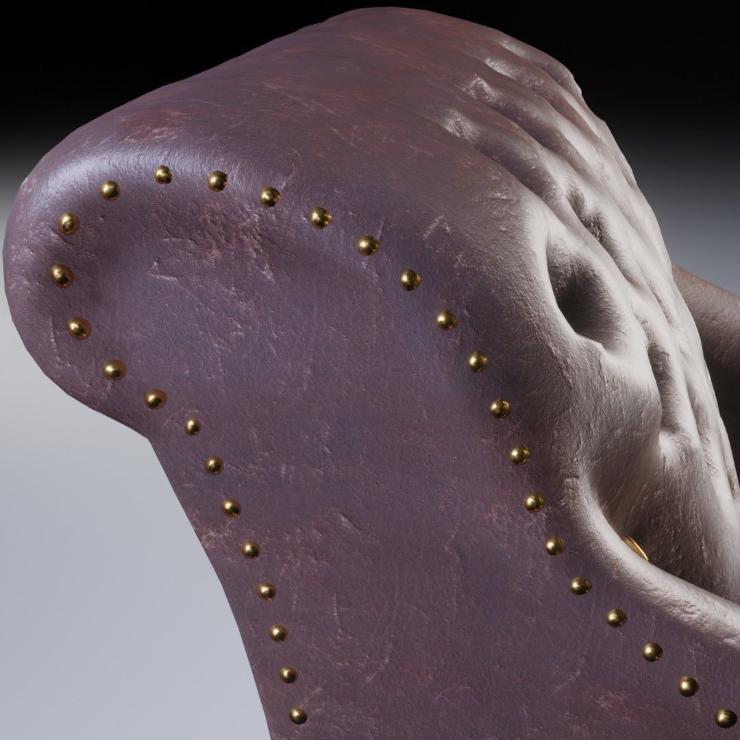 Leather Lounge Chair  3D model_7