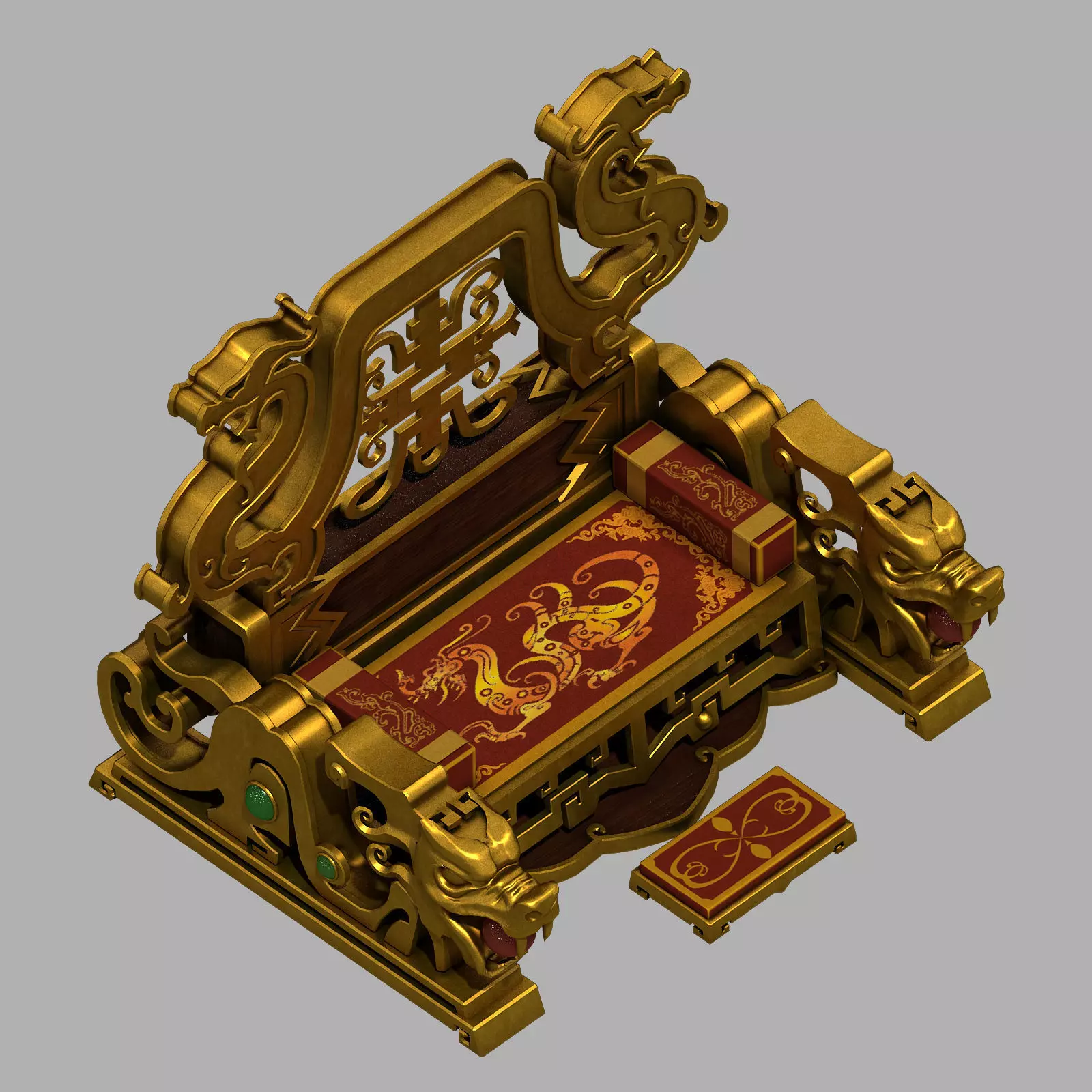 Dynasty Palace Interior - Dragon Chair - Han 3D model