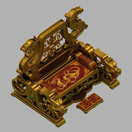 Dynasty Palace Interior - Dragon Chair - Han 3D model