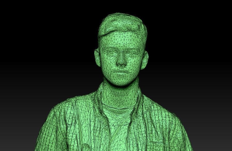 Handsome man in a plaid shirt with a backpack 46 Low-poly 3D model_4