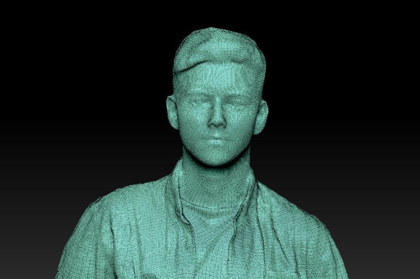 Handsome man in a plaid shirt with a backpack 46 Low-poly 3D model_6