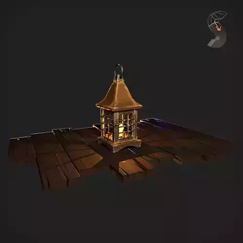 Old lamp Low-poly 3D model