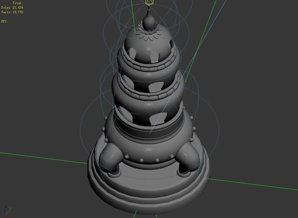 Architectural Complex - Imperial Palace - Incense Burner - Han 3D model_4