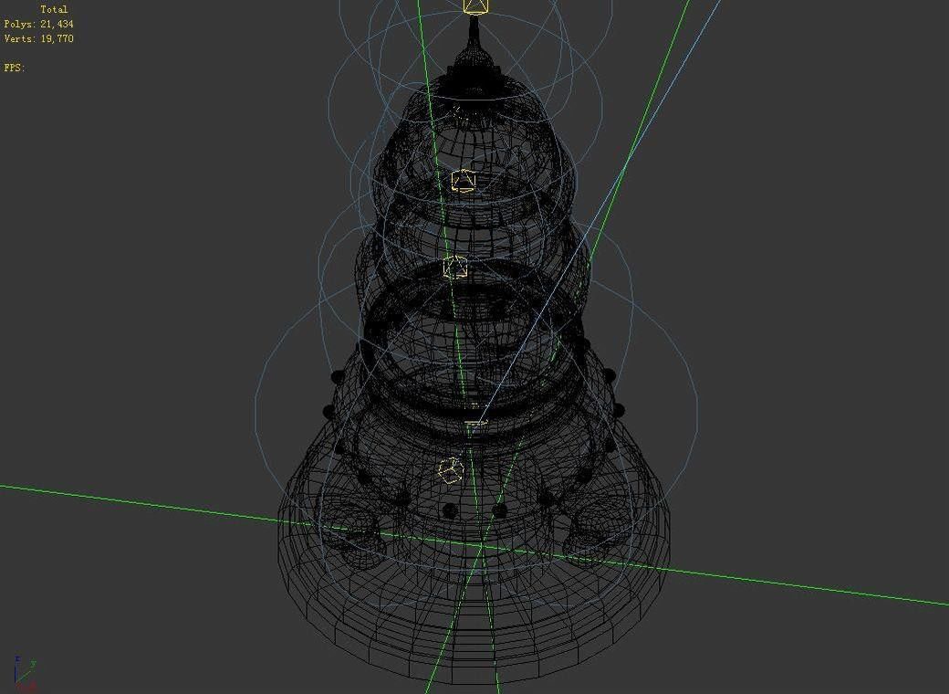 Architectural Complex - Imperial Palace - Incense Burner - Han 3D model_3
