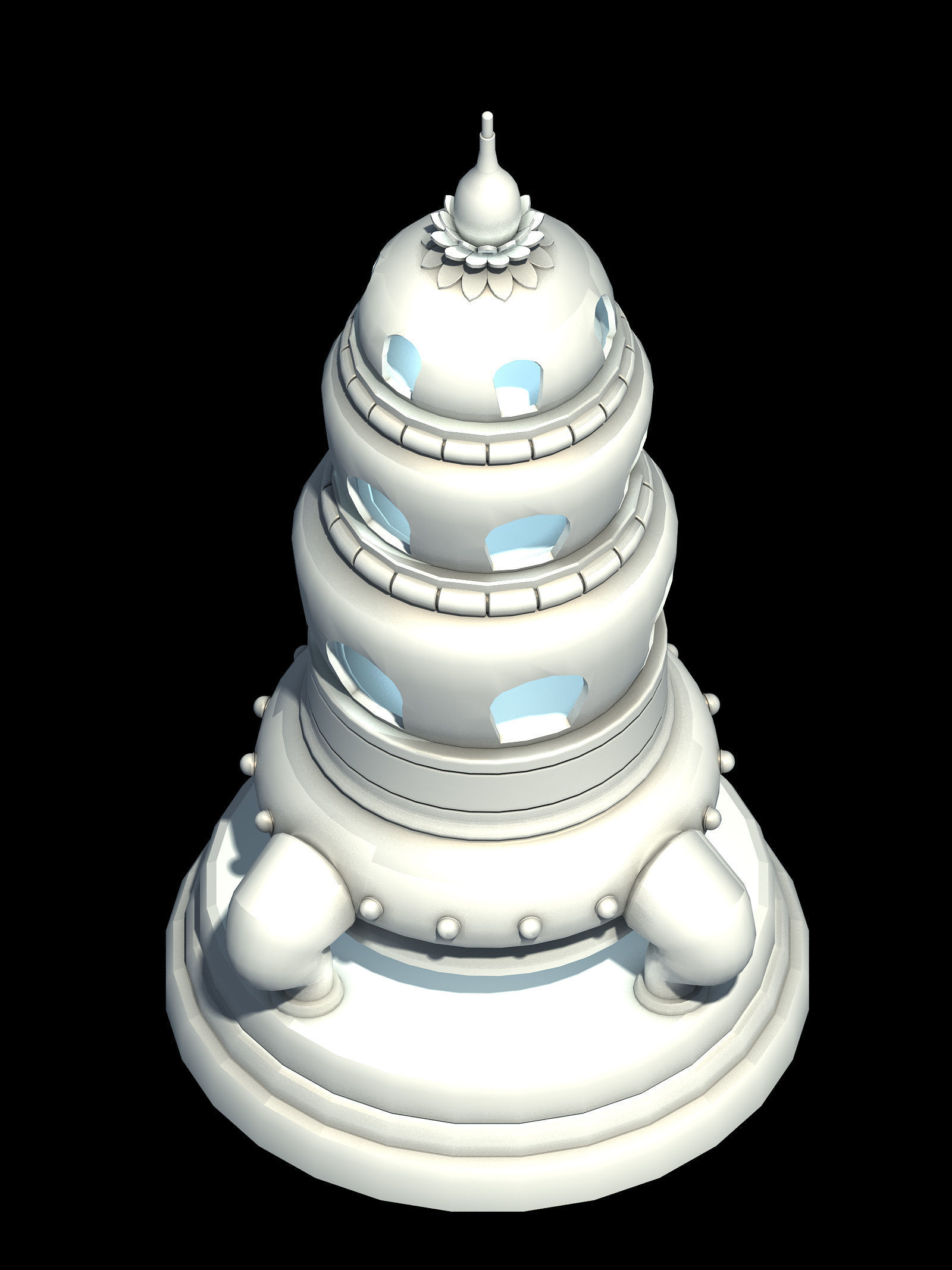 Architectural Complex - Imperial Palace - Incense Burner - Han 3D model_2