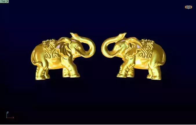 elephant gold stud earrings