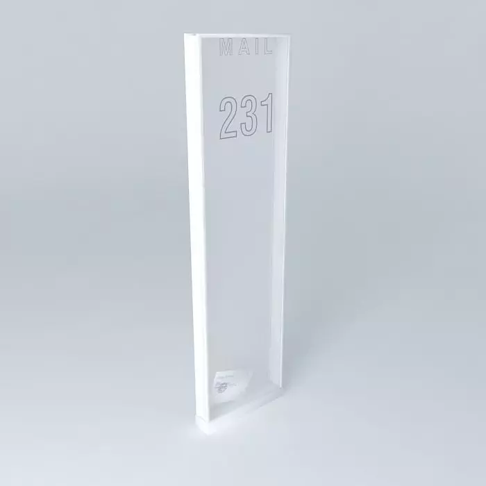Mailbox wall shelf with number Free 3D model