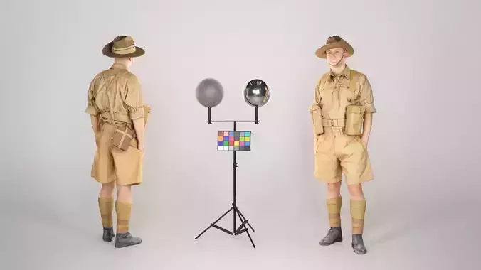 Australian infantryman character from World War 2 posing 47