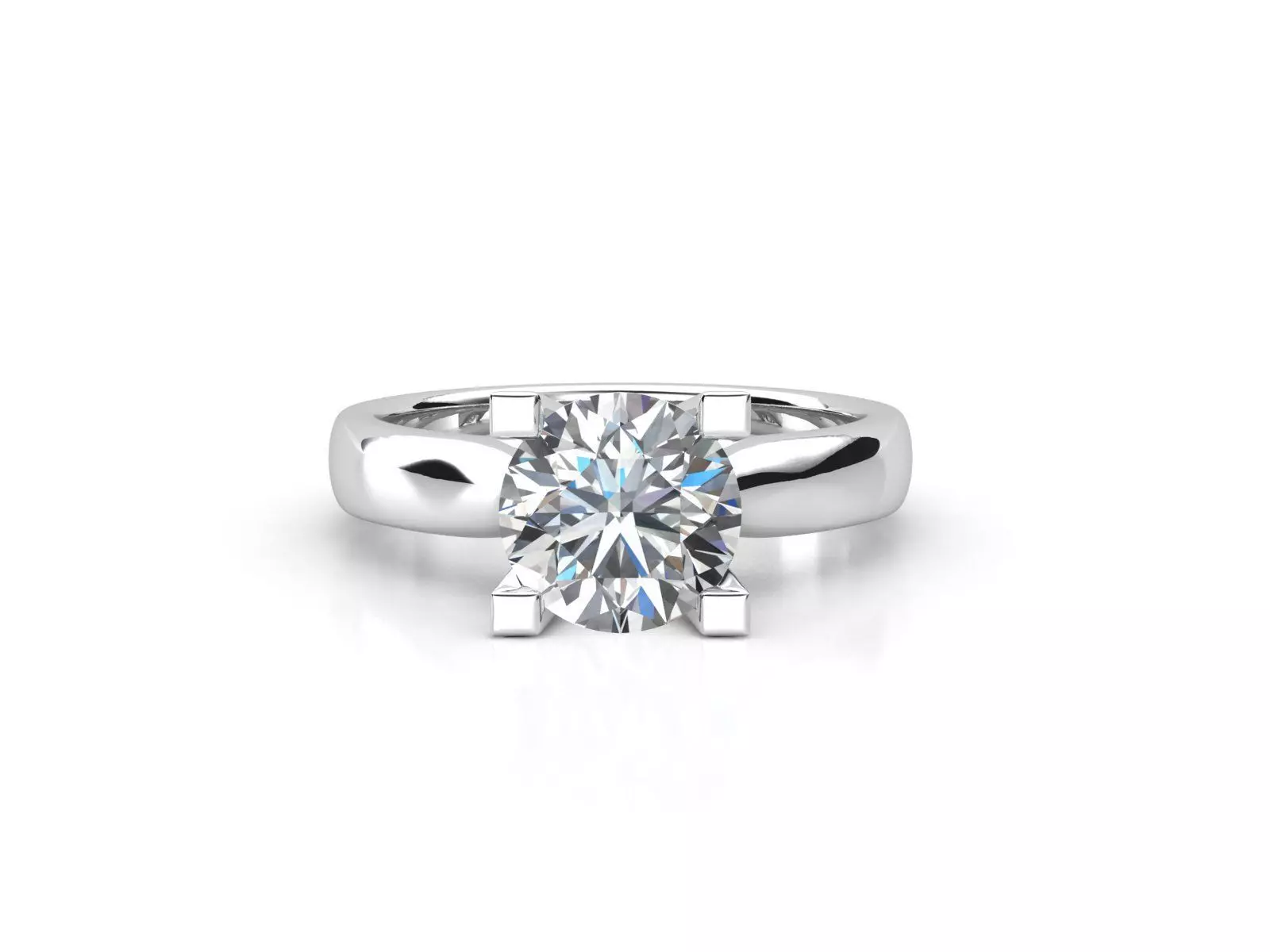 dmc-08 solitaire engagement ring with oval cut diamond 3D print model