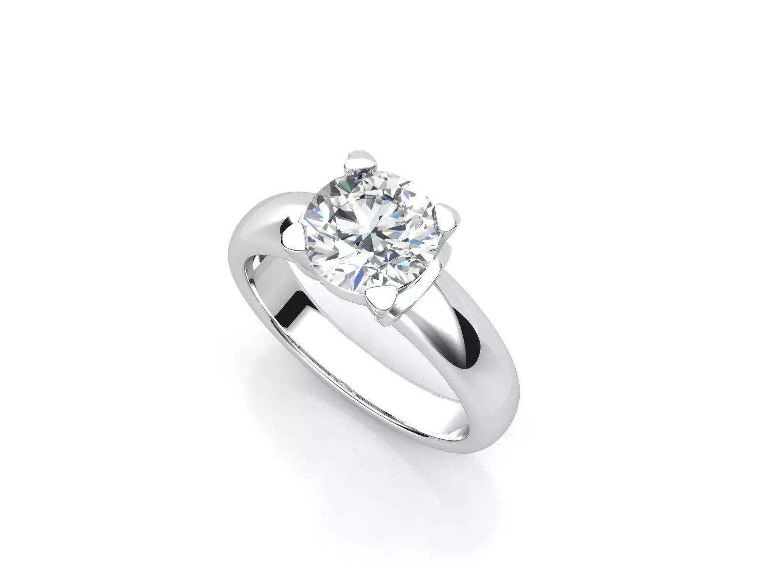 dmc-09 solitaire engagement ring gold 3D print model