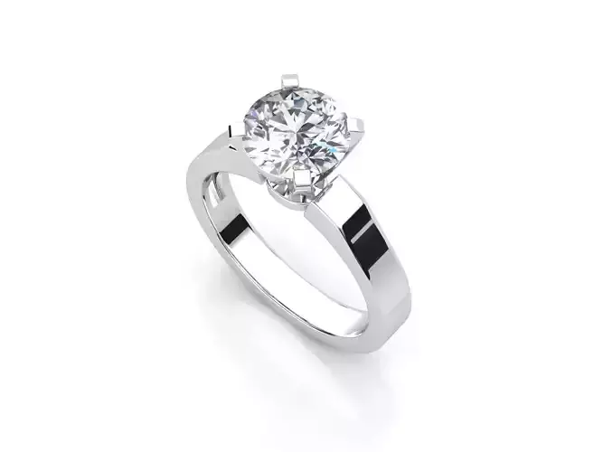dmc-010 engagement ring with round brilliant cut diamond