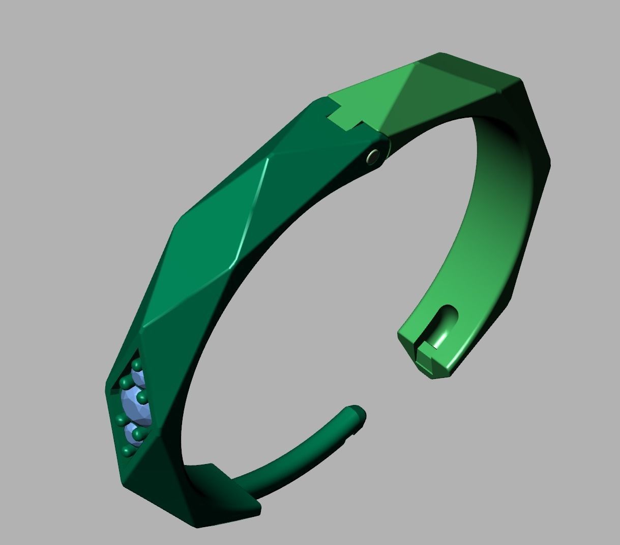 Facet Hoop earrings unique design 3dmodel 3D print model_14