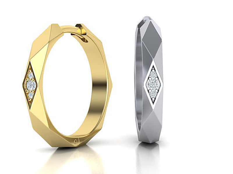 Facet Hoop earrings unique design 3dmodel