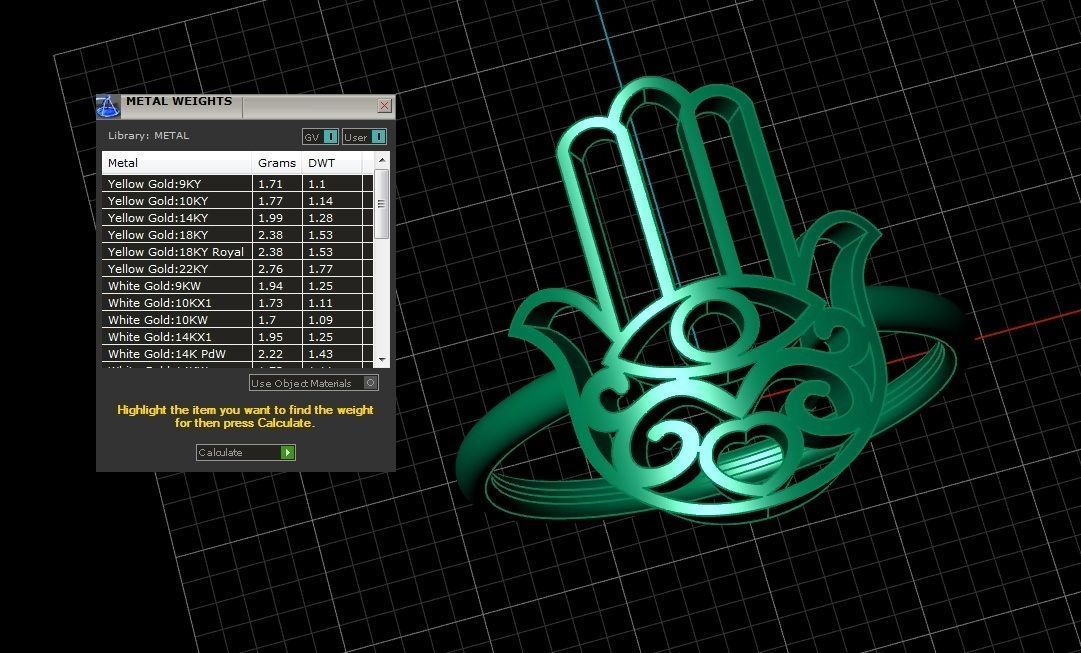 Jewelry Hamsah ring 3D print model_2