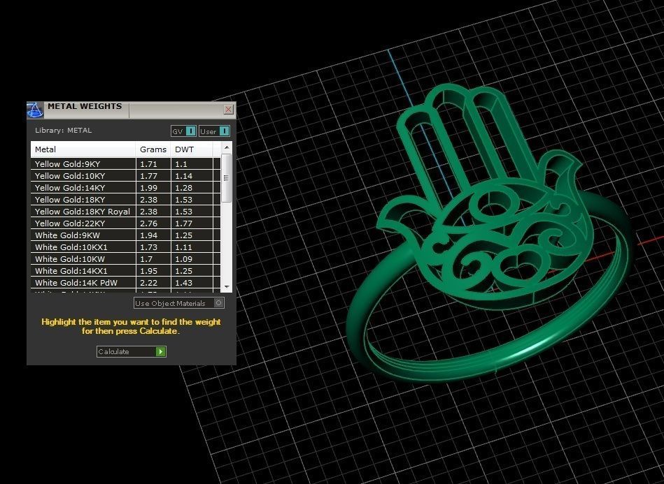 Jewelry Hamsah ring 3D print model_1