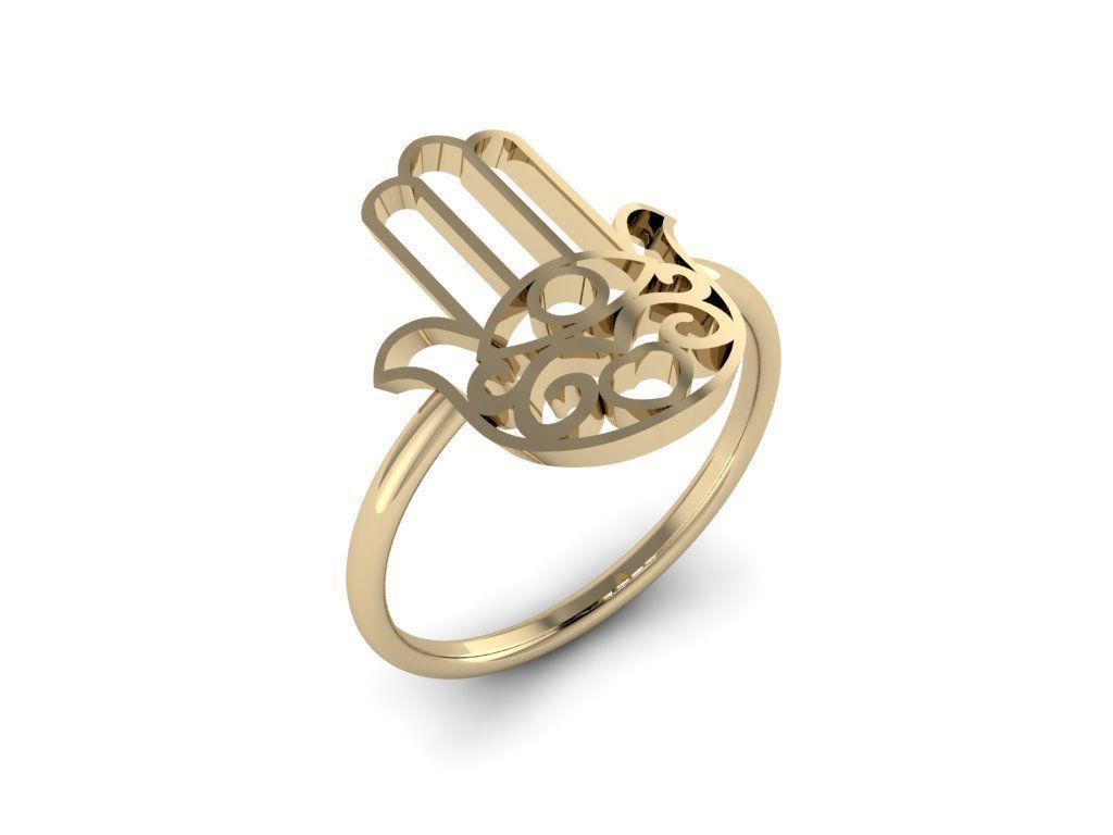 Jewelry Hamsah ring 3D print model_4