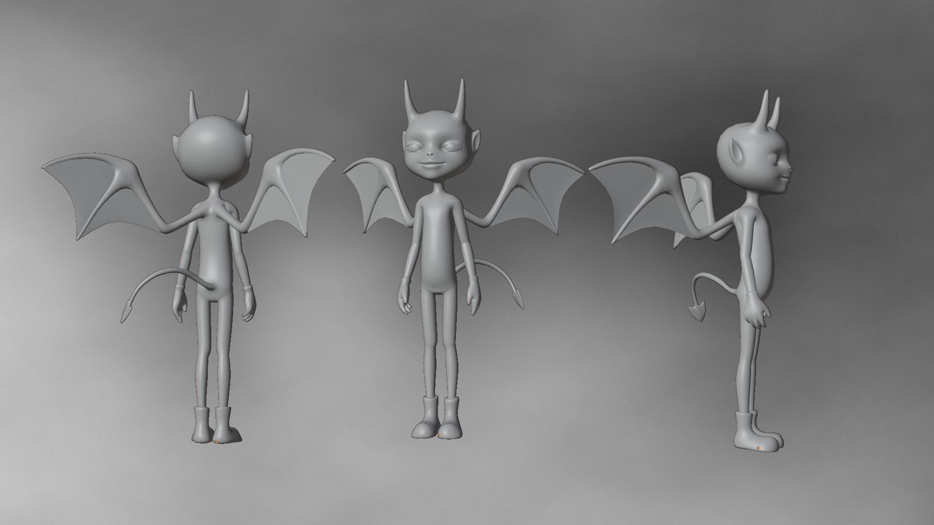 Syd Little Devil Character Low-poly 3D model_5