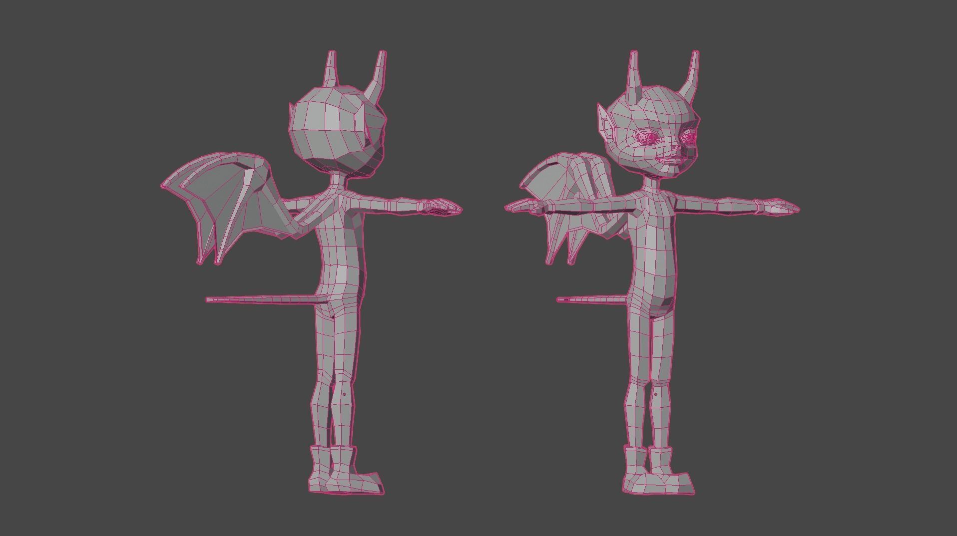 Syd Little Devil Character Low-poly 3D model_11