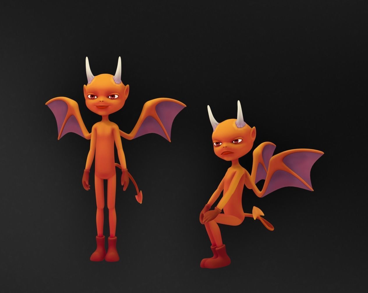 Syd Little Devil Character Low-poly 3D model_1