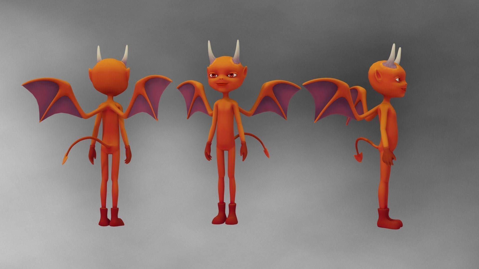 Syd Little Devil Character Low-poly 3D model_2