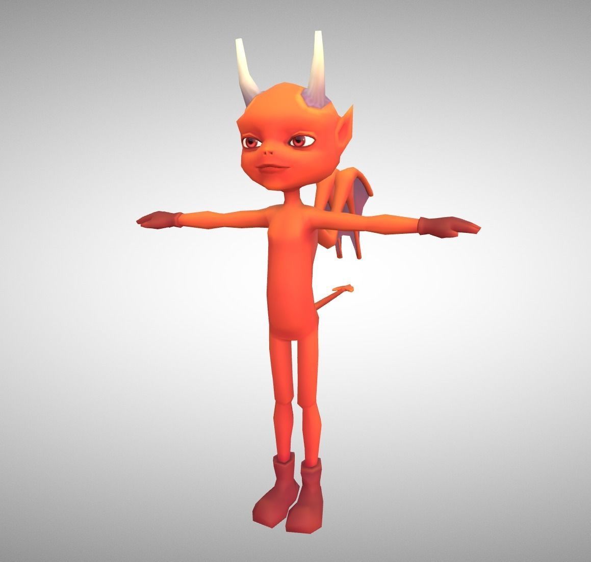 Syd Little Devil Character Low-poly 3D model_8