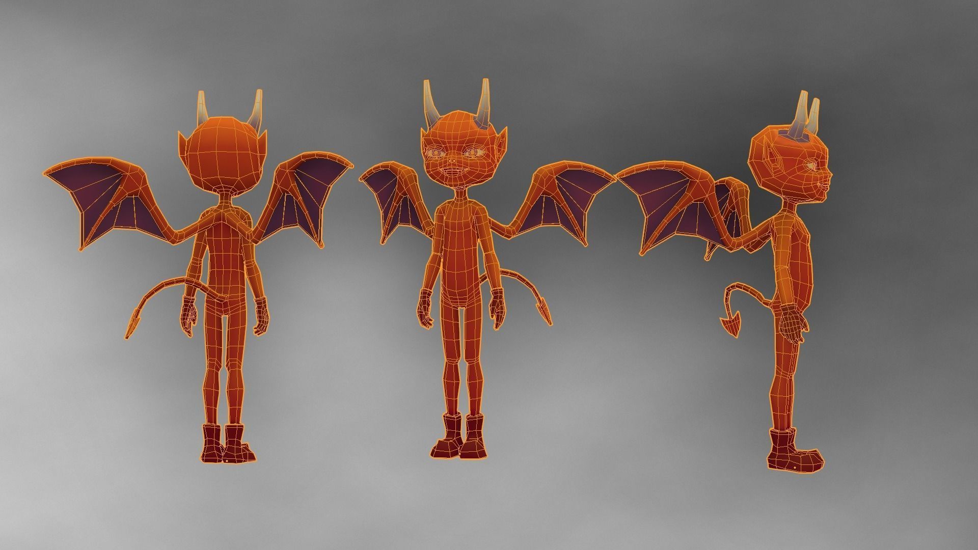 Syd Little Devil Character Low-poly 3D model_4
