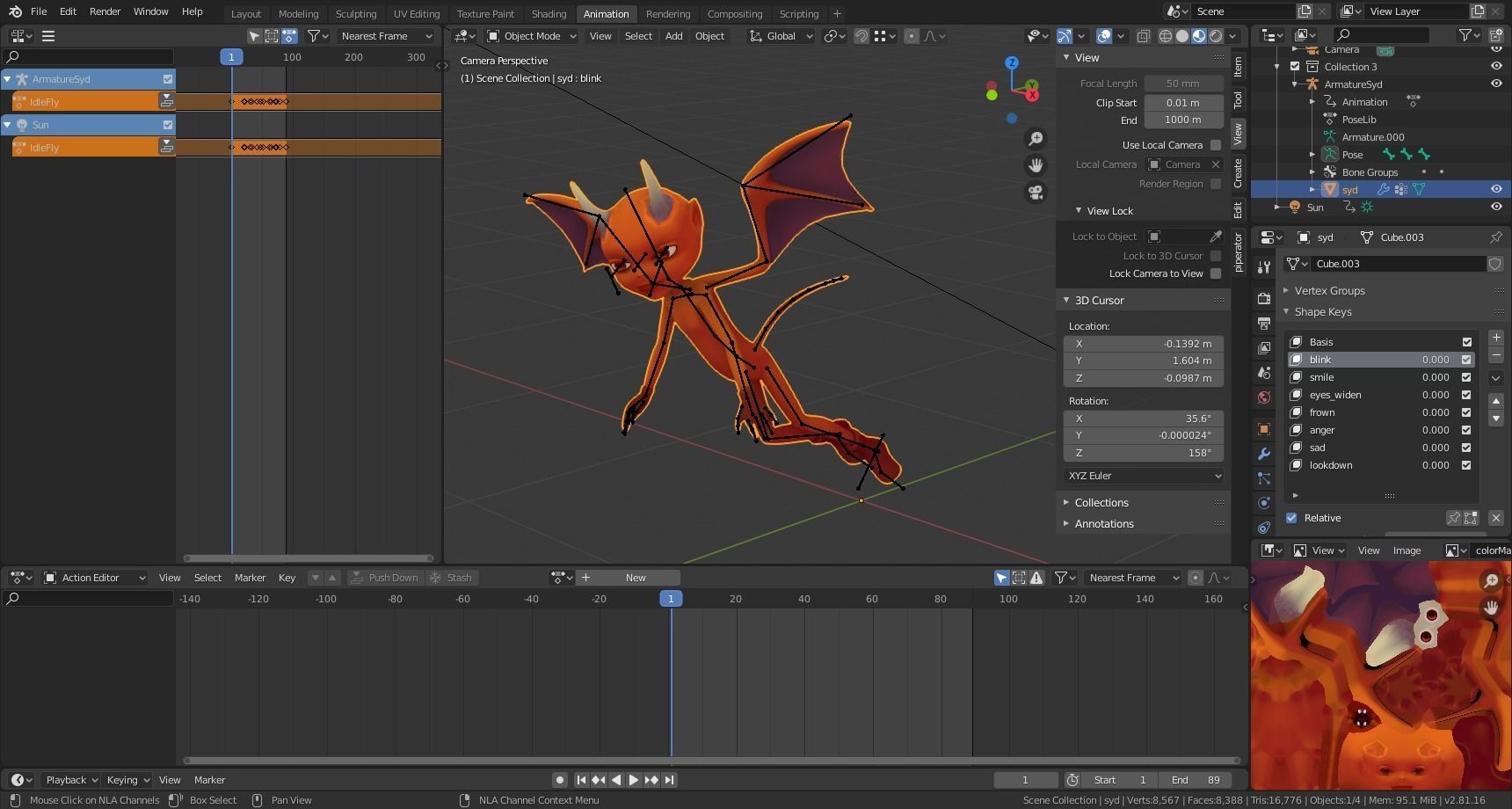 Syd Little Devil Character Low-poly 3D model_9