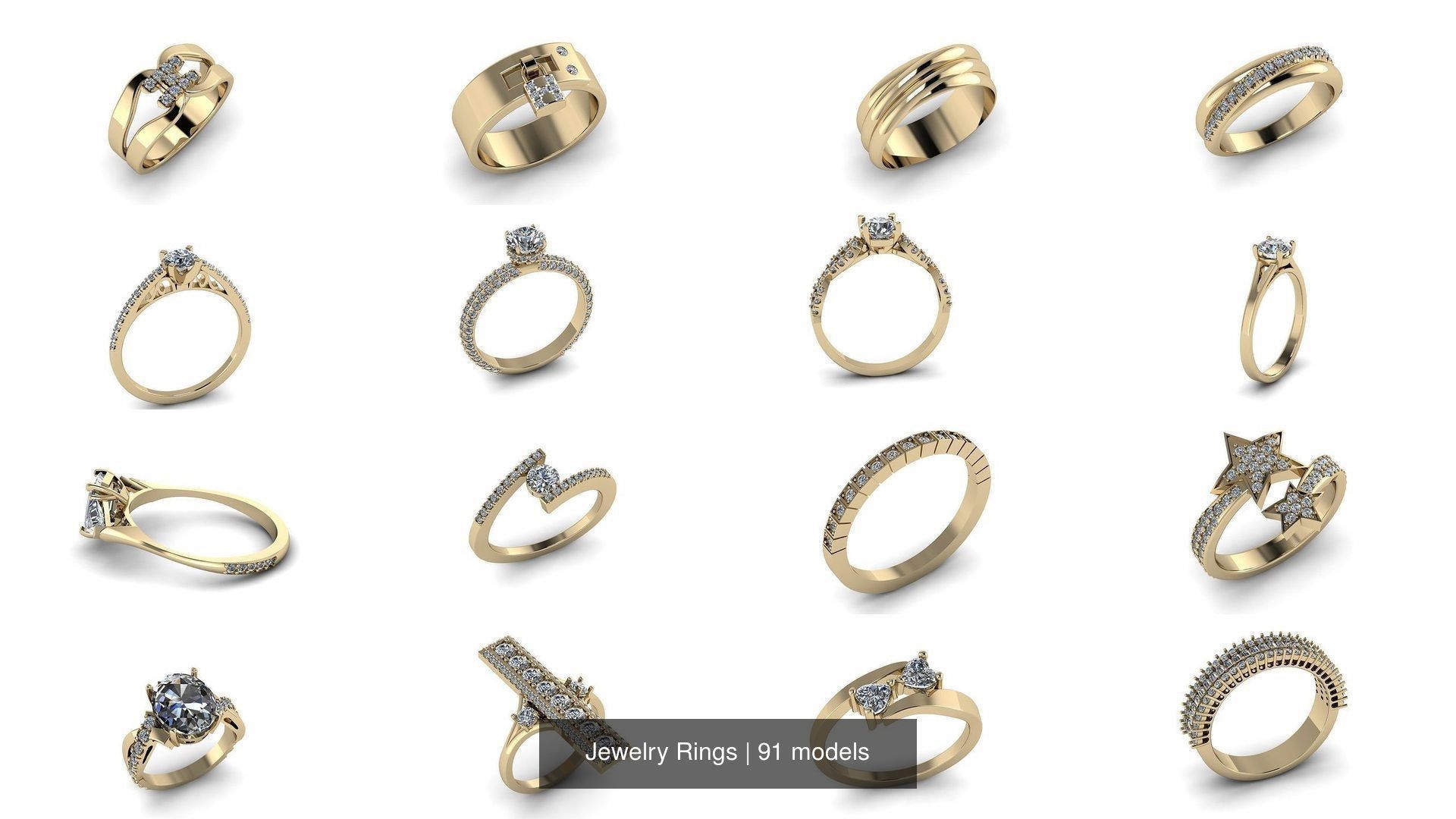 Jewelry Rings 3D Model Collection_8
