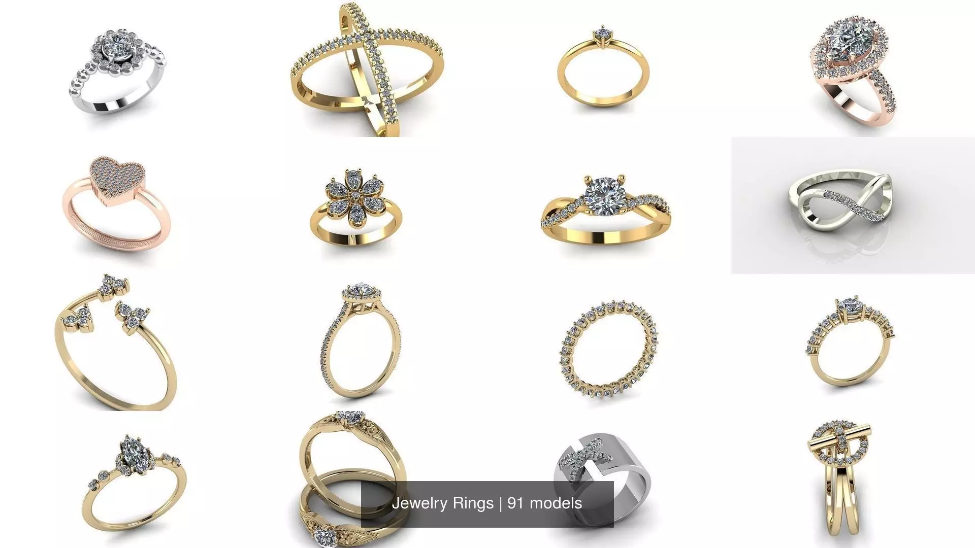 Jewelry Rings 3D Model Collection_0