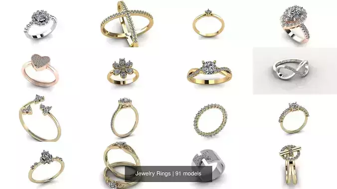 Jewelry Rings 3D Model Collection
