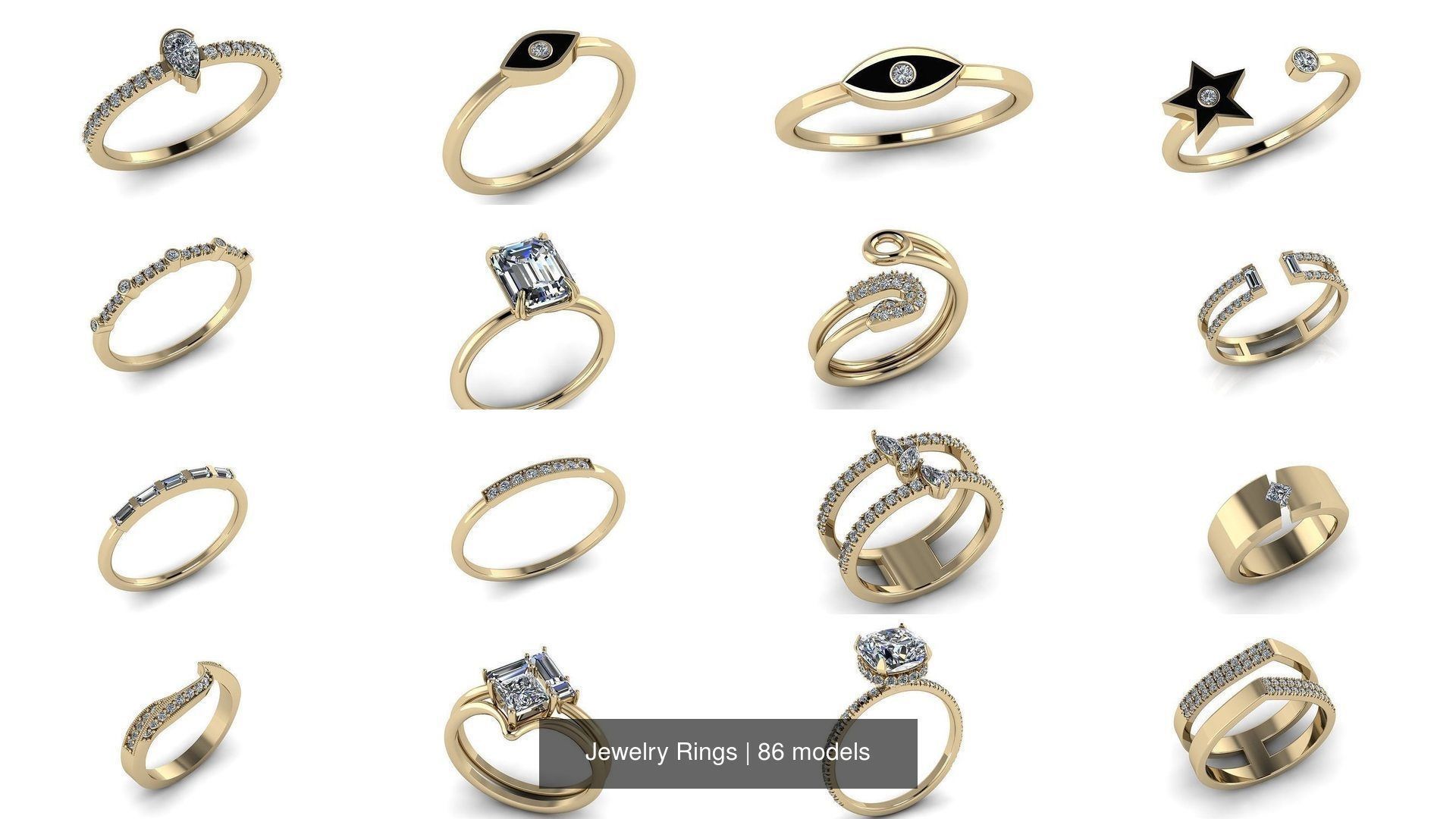 Jewelry Rings 3D Model Collection_39