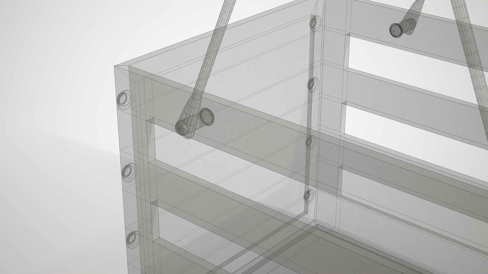 Decorative Wood Crate Low-poly 3D model_18