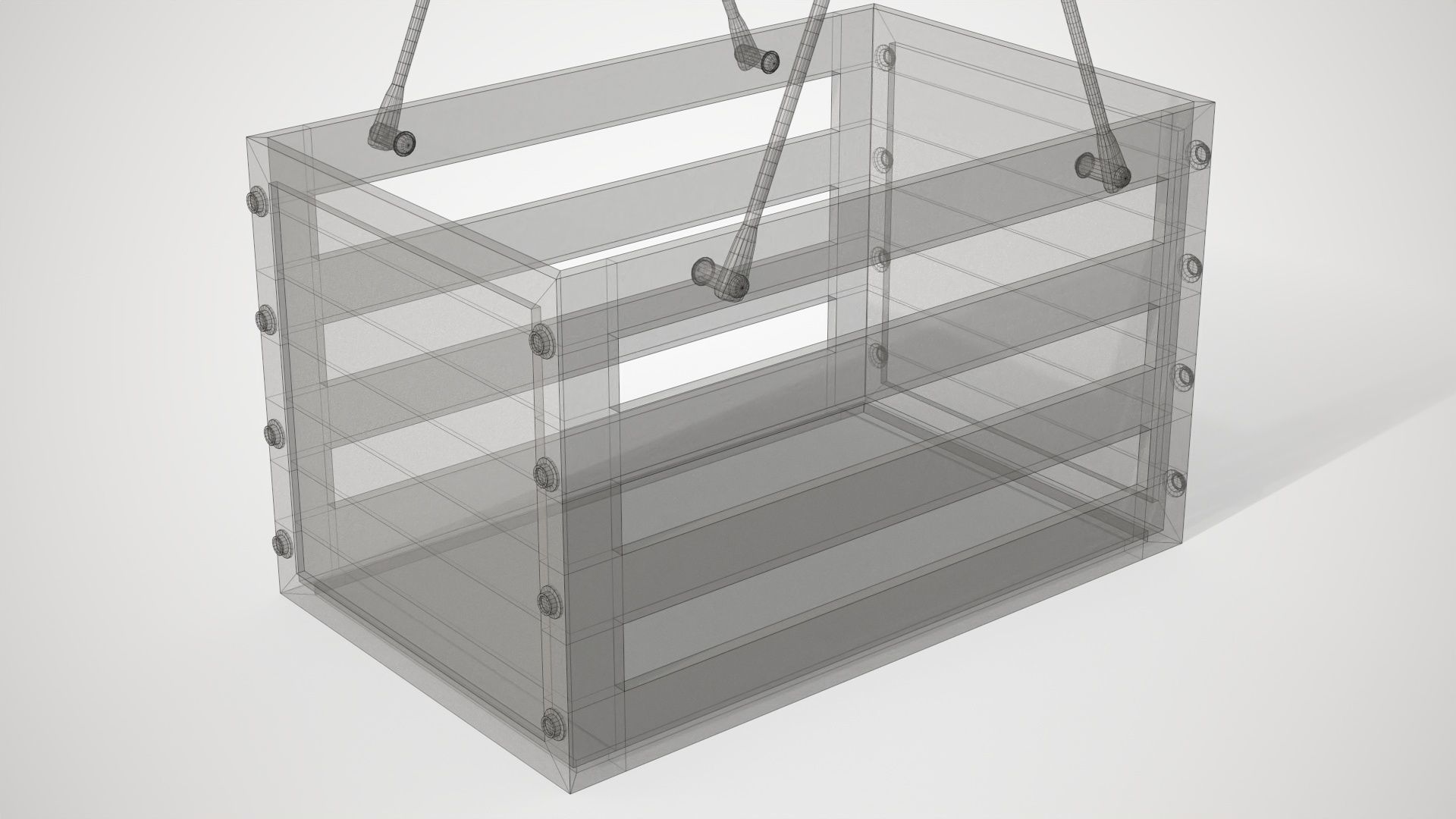 Decorative Wood Crate Low-poly 3D model_17