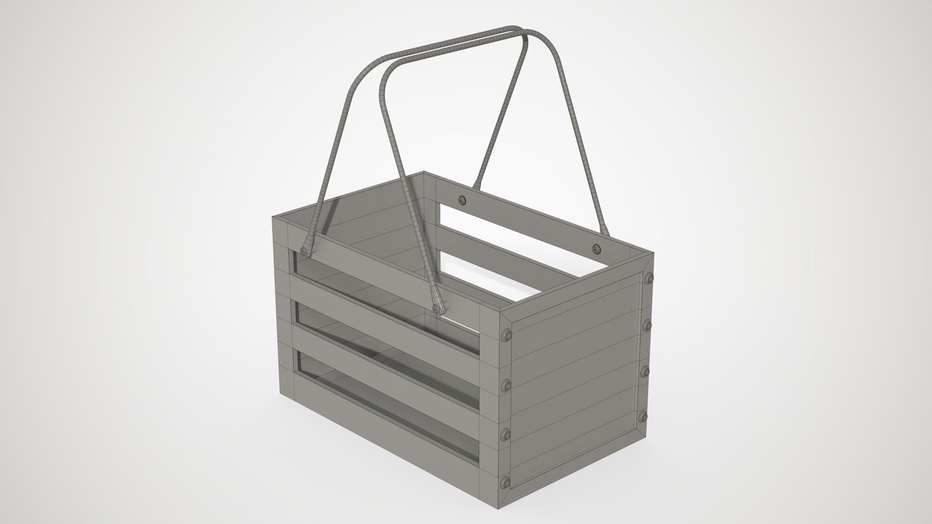 Decorative Wood Crate Low-poly 3D model_13