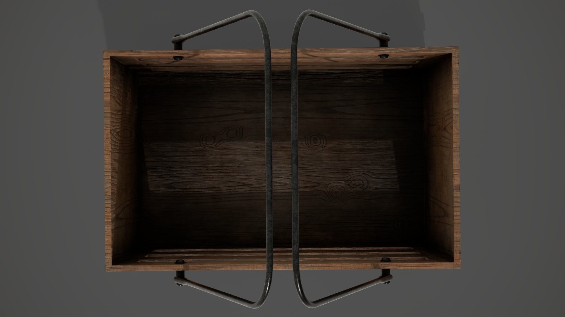 Decorative Wood Crate Low-poly 3D model_9