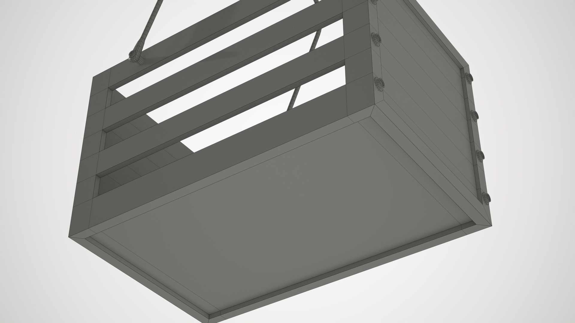 Decorative Wood Crate Low-poly 3D model_16