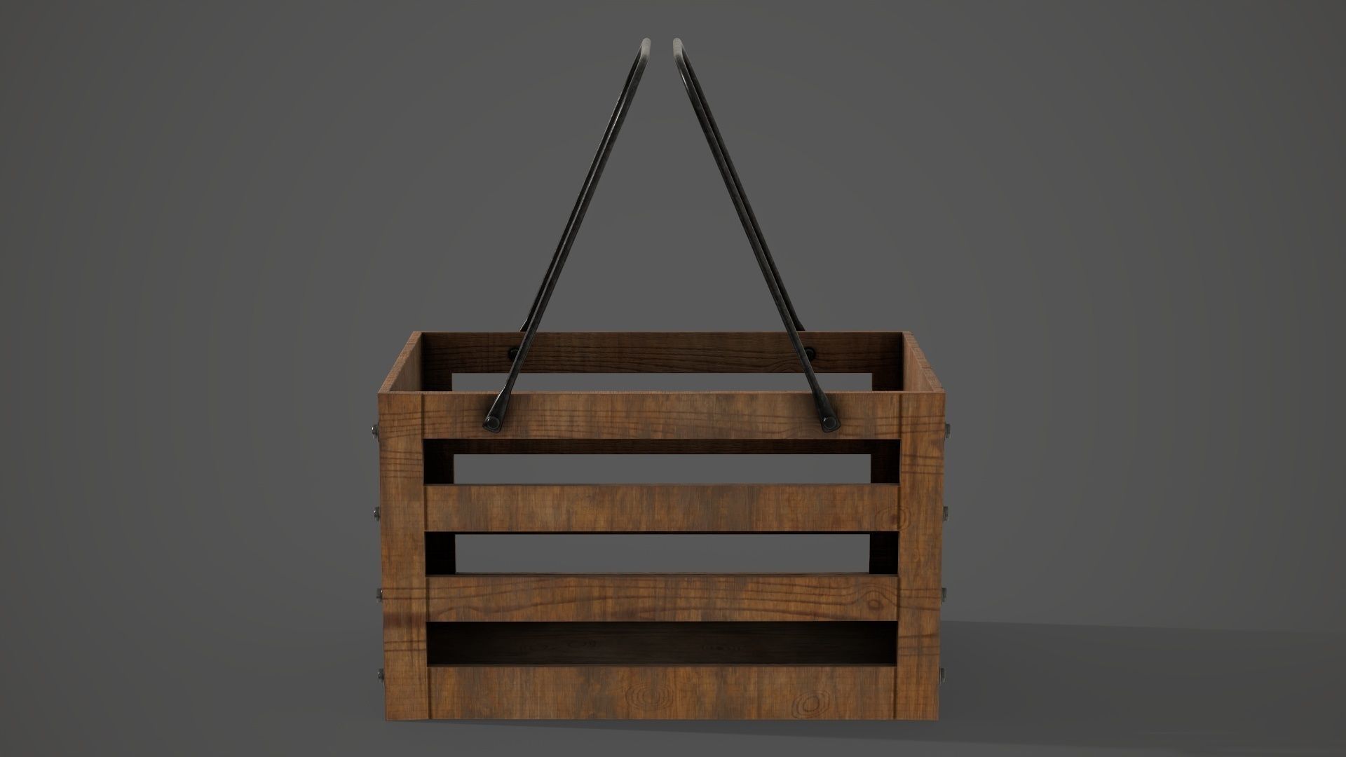 Decorative Wood Crate Low-poly 3D model_3