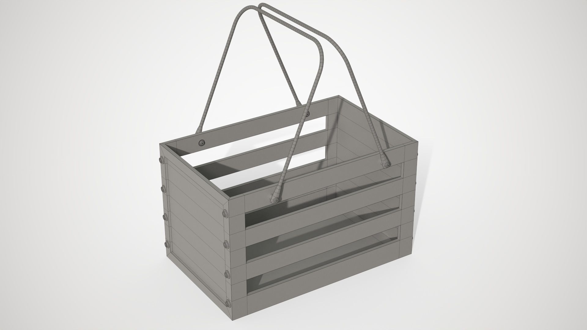 Decorative Wood Crate Low-poly 3D model_12