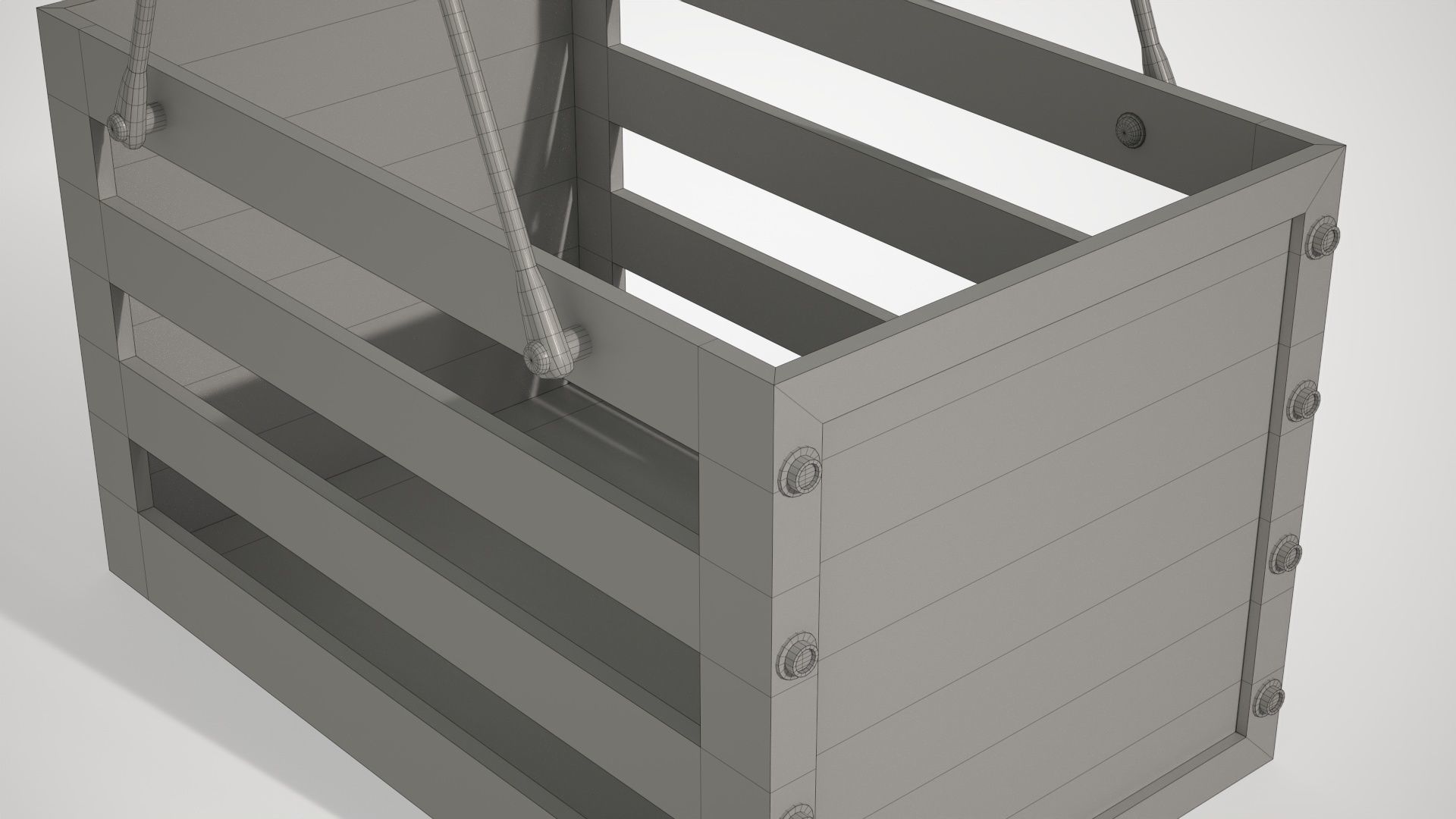 Decorative Wood Crate Low-poly 3D model_14