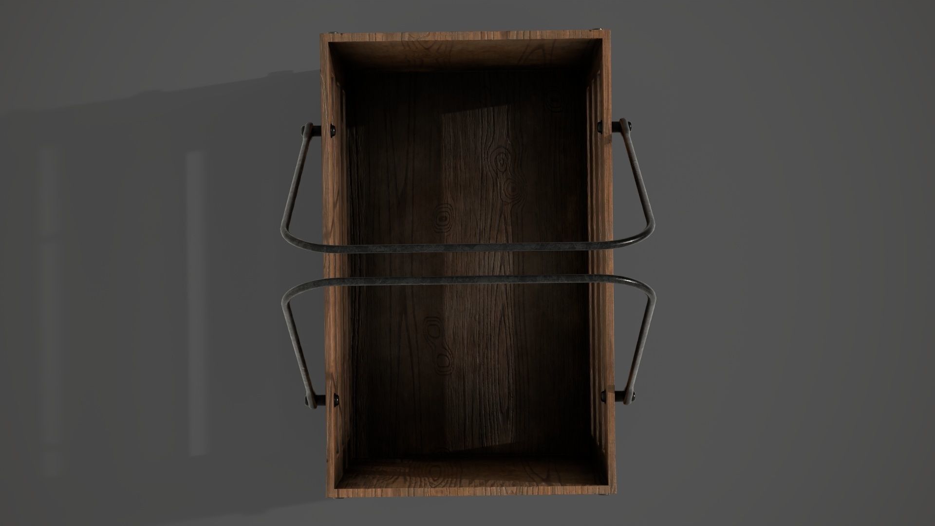 Decorative Wood Crate Low-poly 3D model_10